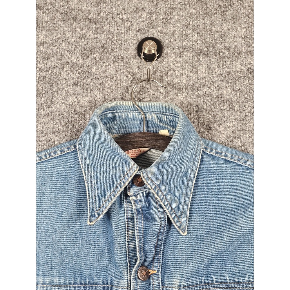 Vintage 1970's Brittania Sportswear 4 Front Pocket Denim Jean Shirt Jacket Sz S - Picture 3 of 4